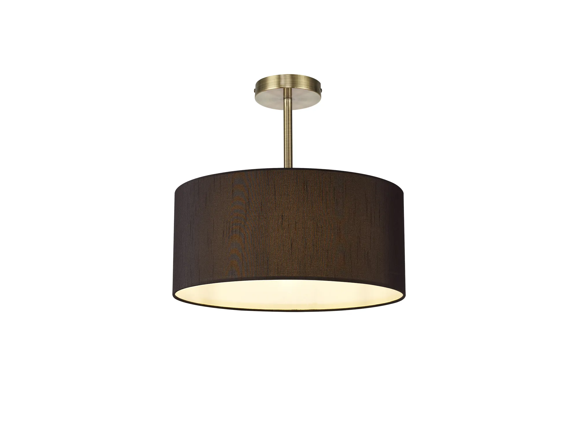 Baymont 40cm Semi Flush 1 Light Antique Brass, Black